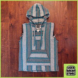 Custom Sleeveless Original Señor Lopez Baja Jacket Small Teal Mexican Beach Cool